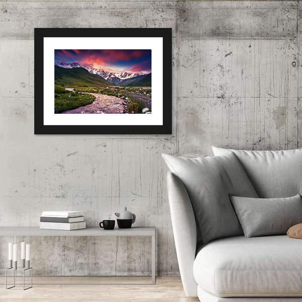 Mt Shkhara Georgia Canvas Wall Art-3 Horizontal-Gallery Wrap-25" x 16"-Tiaracle