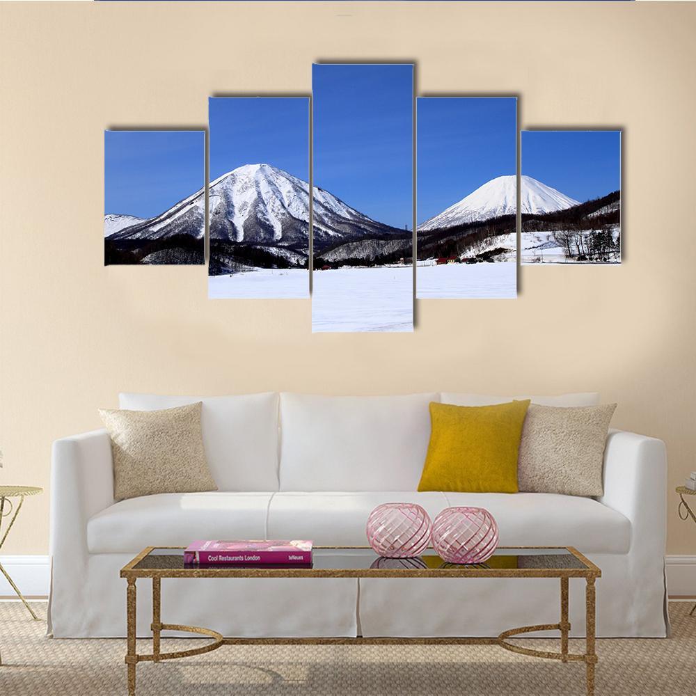 Kimobetsu Town In Winter Canvas Wall Art-5 Star-Gallery Wrap-62" x 32"-Tiaracle