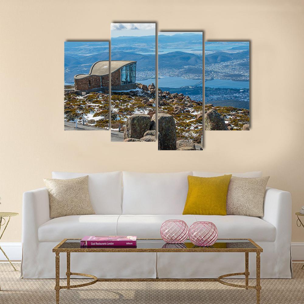 Mt Wellington & Hobart City Canvas Wall Art-4 Pop-Gallery Wrap-50" x 32"-Tiaracle
