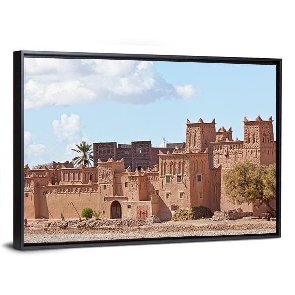Mud Houses Kasbah Canvas Wall Art-3 Horizontal-Gallery Wrap-25" x 16"-Tiaracle