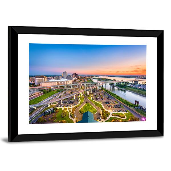 Mud Island Aerial View Panoramic Canvas Wall Art-1 Piece-36" x 12"-Tiaracle