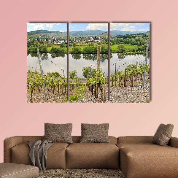 Mulheim Village & River Canvas Wall Art-3 Horizontal-Gallery Wrap-25" x 16"-Tiaracle
