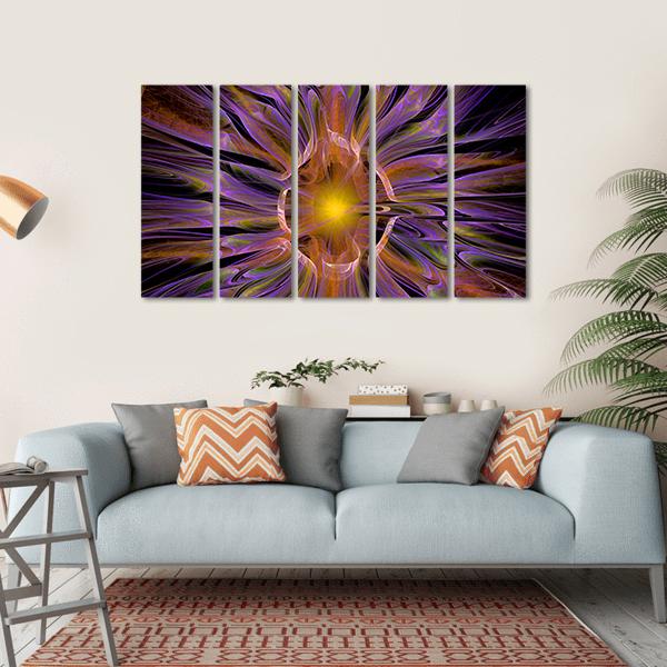 Multicolored Fractal Pattern Canvas Wall Art-5 Horizontal-Gallery Wrap-22" x 12"-Tiaracle