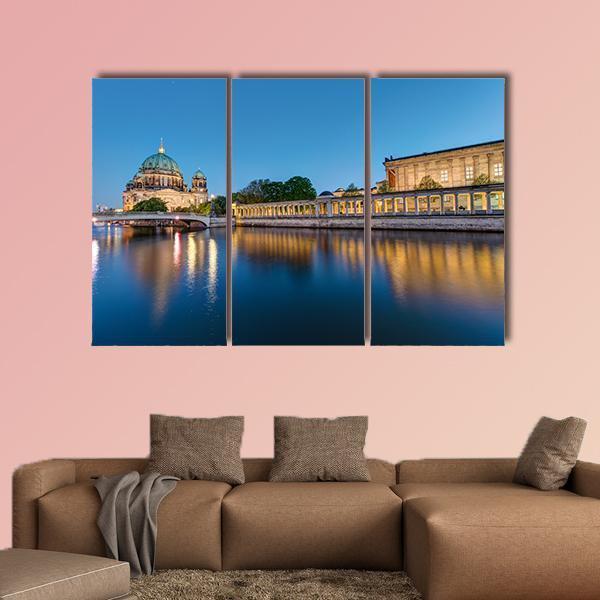 Museum Island At Dusk Canvas Wall Art-3 Horizontal-Gallery Wrap-37" x 24"-Tiaracle