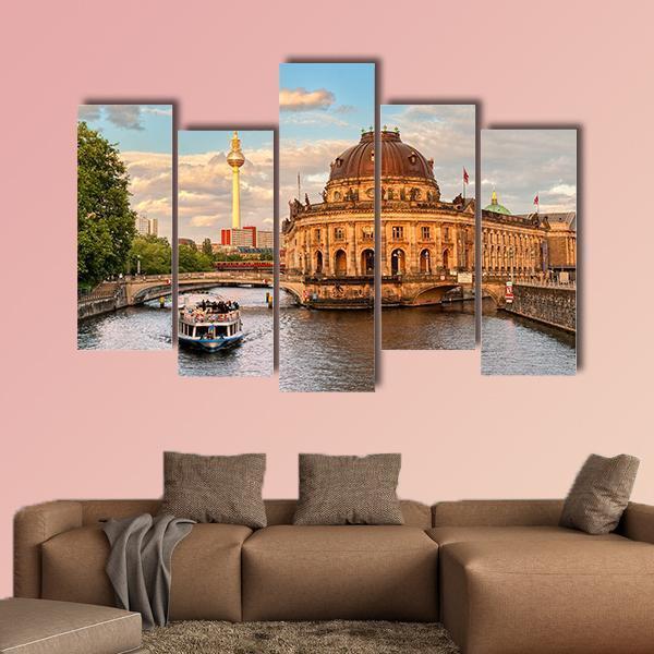 Museum Island On Spree River Canvas Wall Art-5 Pop-Gallery Wrap-47" x 32"-Tiaracle
