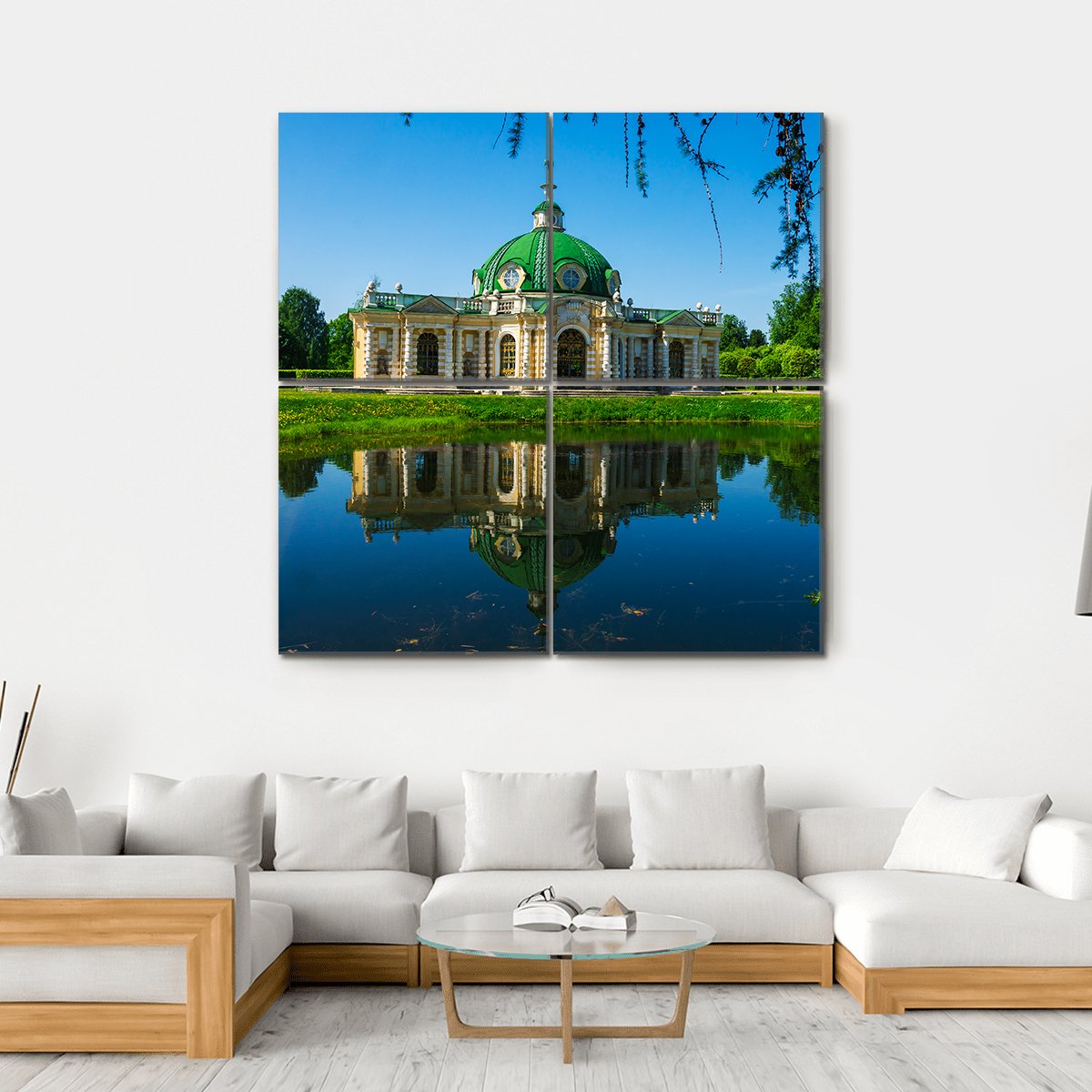 Museum Kuskovo Russia Canvas Wall Art-4 Square-Gallery Wrap-17" x 17"-Tiaracle