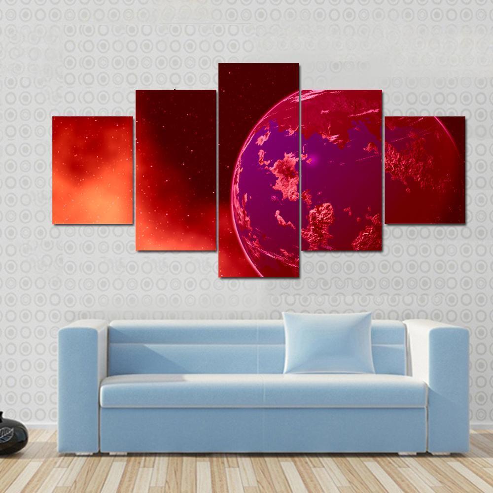 Mustafar Planet Canvas Wall Art-5 Star-Gallery Wrap-62" x 32"-Tiaracle