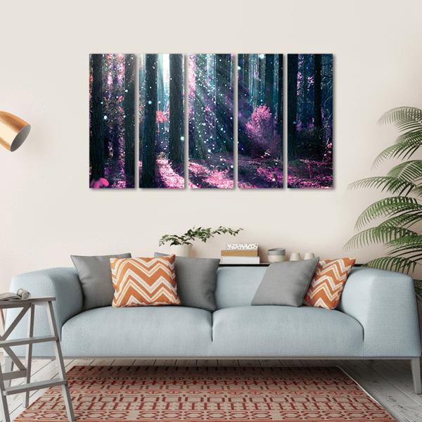 Mysterious Old Forest Canvas Wall Art-5 Horizontal-Gallery Wrap-22" x 12"-Tiaracle