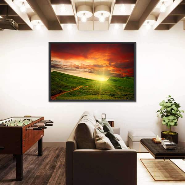 Mystery Mountain Meadow Canvas Wall Art-3 Horizontal-Gallery Wrap-25" x 16"-Tiaracle