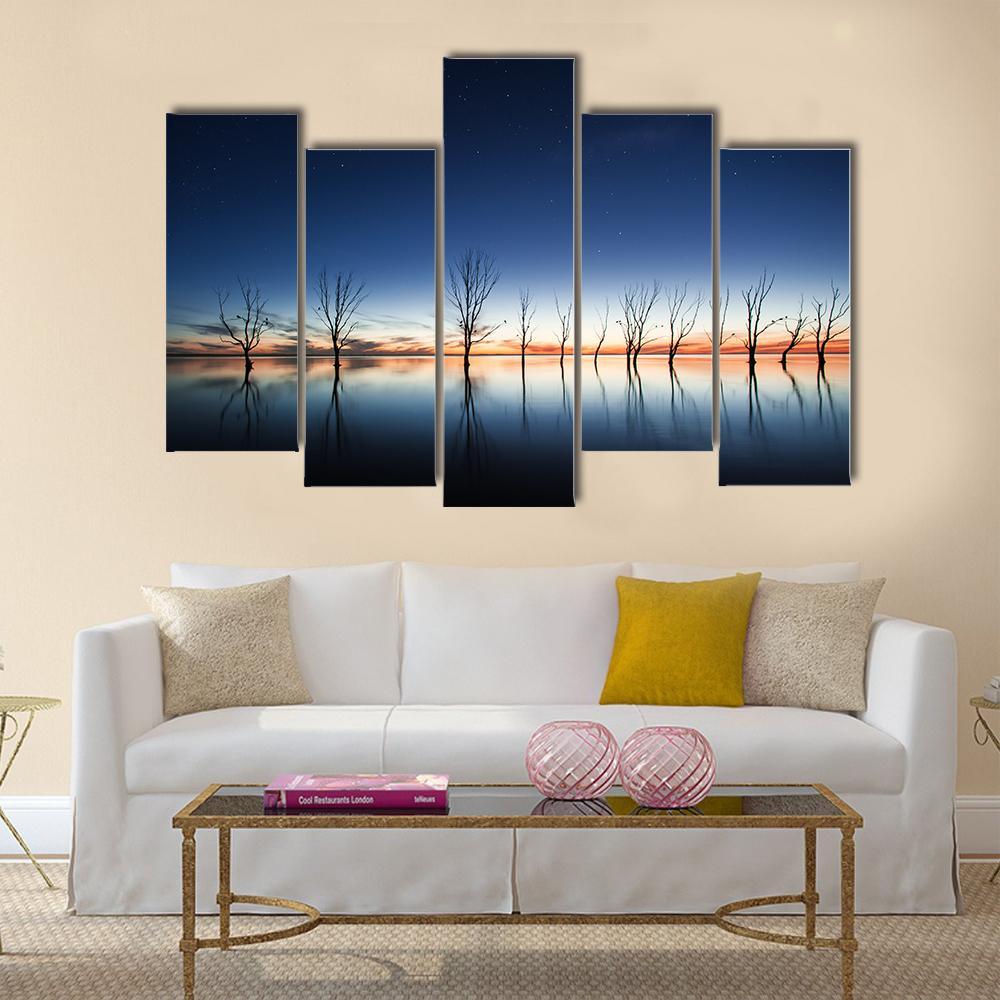 Mystic Lake Canvas Wall Art-5 Pop-Gallery Wrap-47" x 32"-Tiaracle