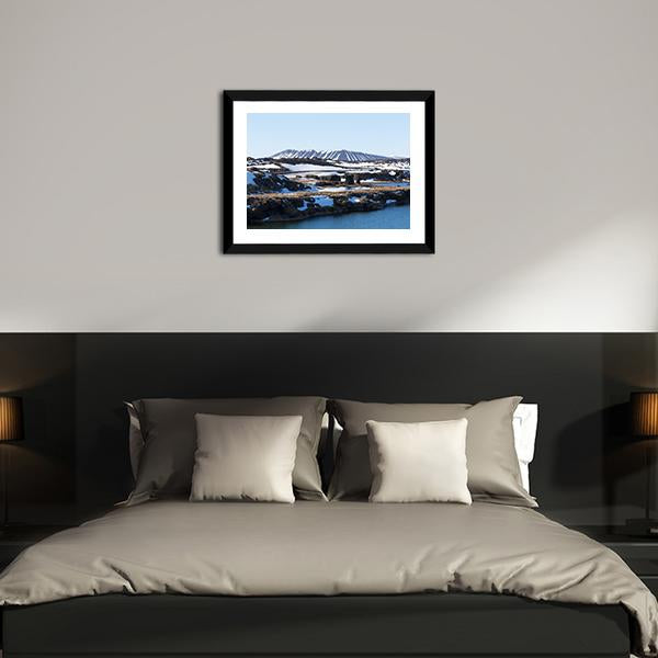 Myvatn Volcano In Winter Canvas Wall Art-5 Horizontal-Gallery Wrap-22" x 12"-Tiaracle