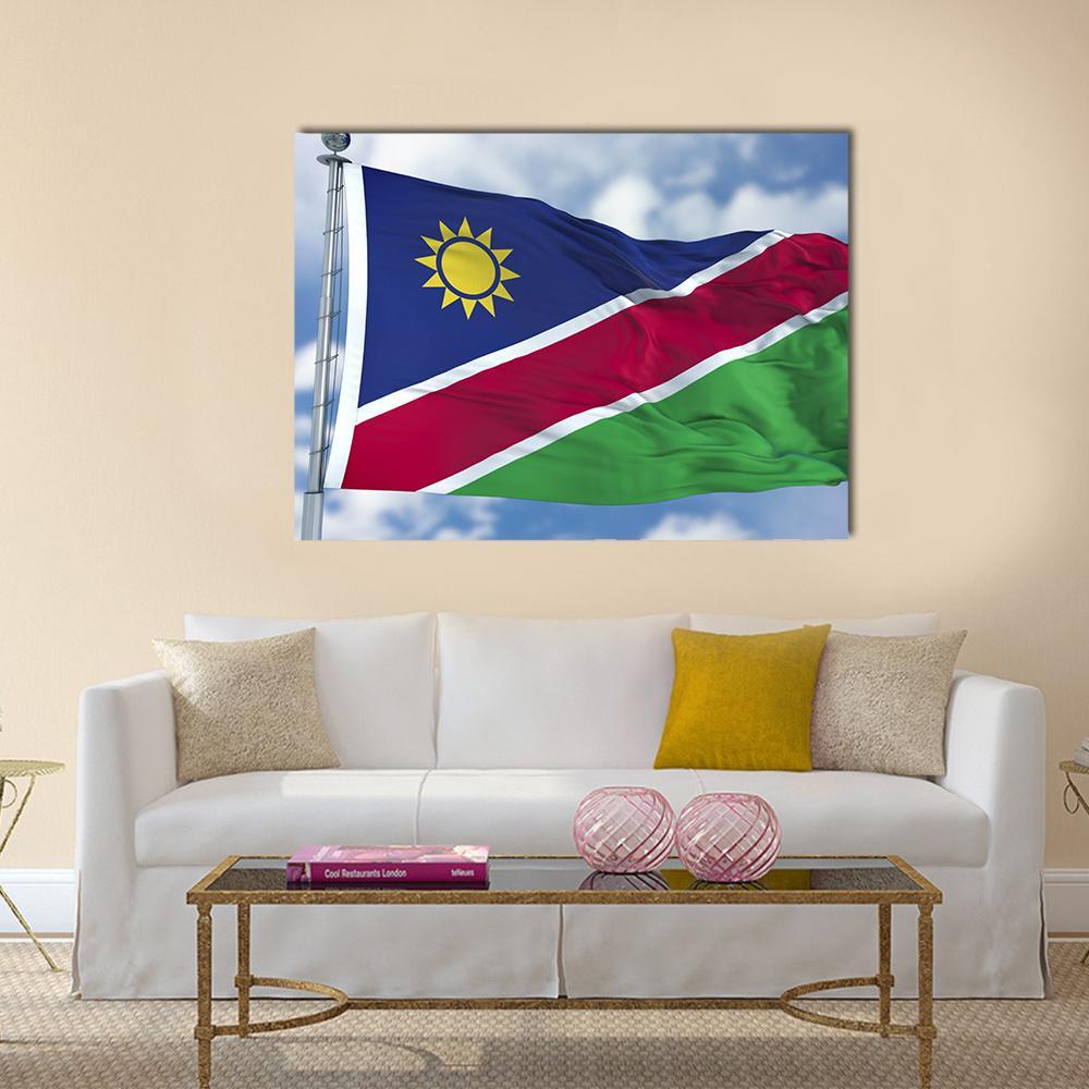 Namibia Flag Canvas Wall Art-1 Piece-Gallery Wrap-36" x 24"-Tiaracle