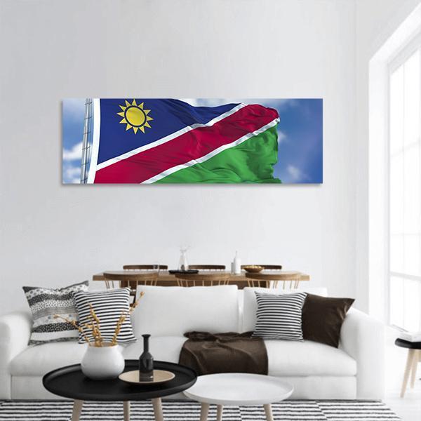 Namibia Flag Panoramic Canvas Wall Art-1 Piece-36" x 12"-Tiaracle