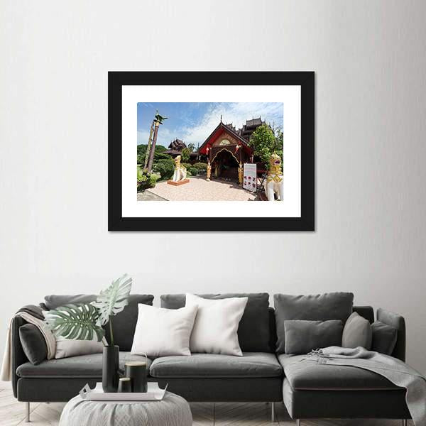 Nantaram Temple Thailand Canvas Wall Art-3 Horizontal-Gallery Wrap-25" x 16"-Tiaracle