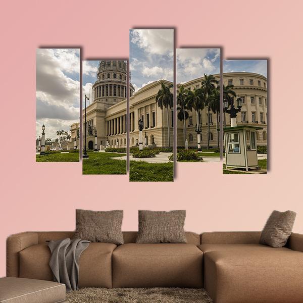 National Capitol In Havana Canvas Wall Art-5 Pop-Gallery Wrap-47" x 32"-Tiaracle