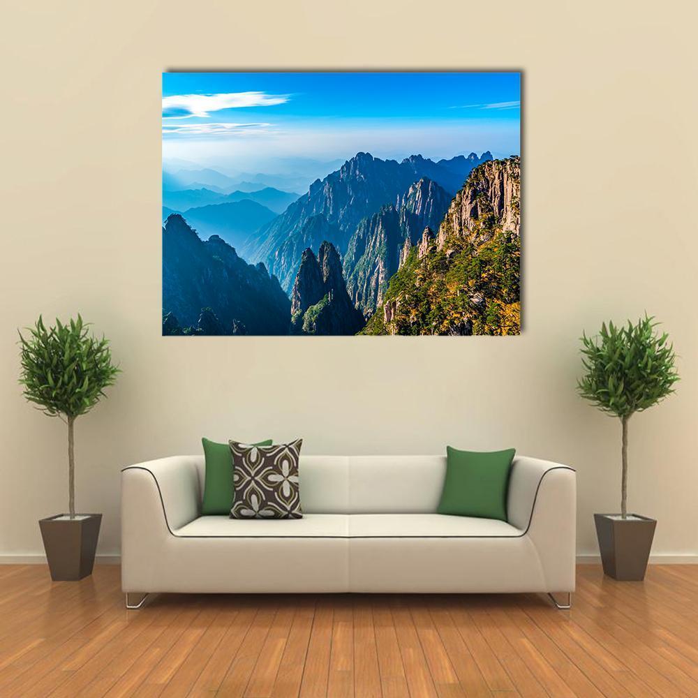 Scenery Of Mount Huangshan Canvas Wall Art-1 Piece-Gallery Wrap-48" x 32"-Tiaracle