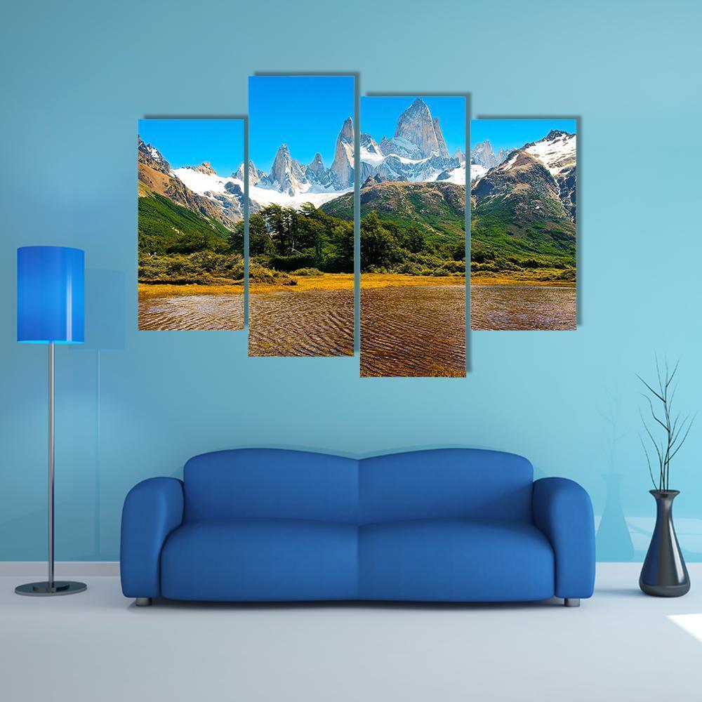 Lake In Los Glaciares Canvas Wall Art-4 Pop-Gallery Wrap-50" x 32"-Tiaracle