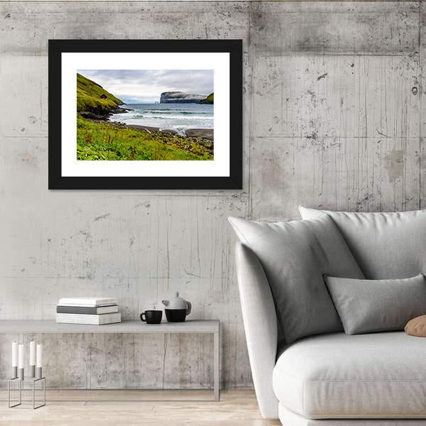 Nature Of Eysturoy Canvas Wall Art-3 Horizontal-Gallery Wrap-25" x 16"-Tiaracle
