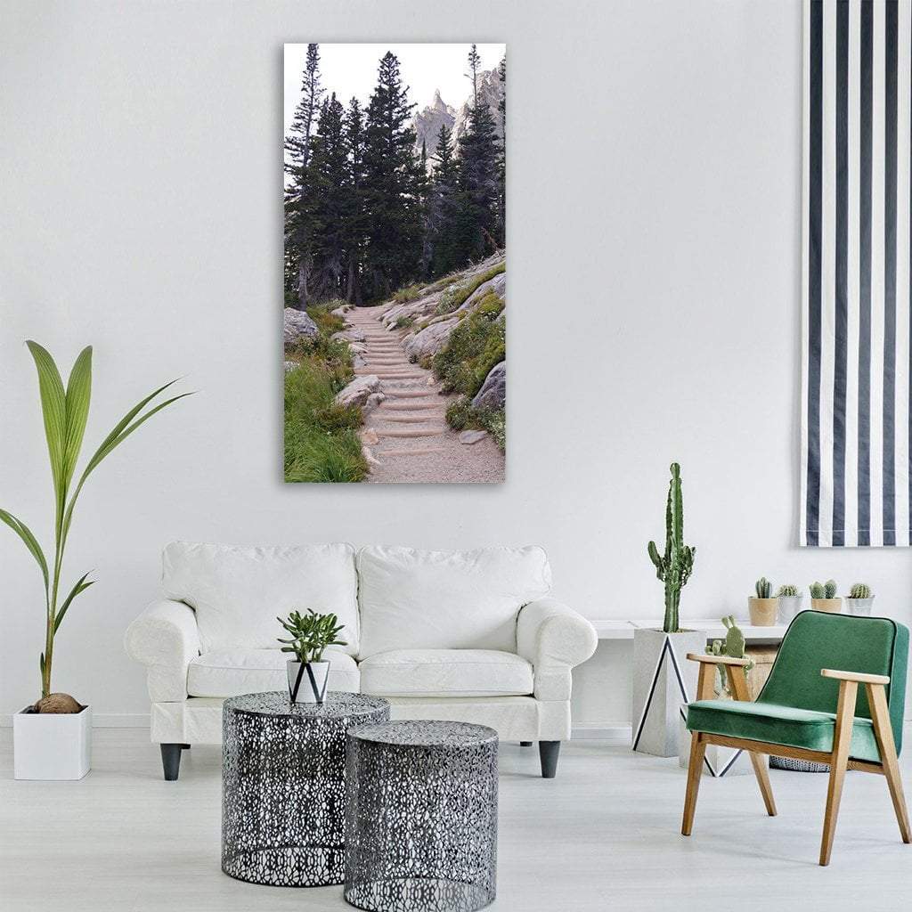Stairs Path To Forest Vertical Canvas Wall Art-1 Vertical-Gallery Wrap-12" x 24"-Tiaracle