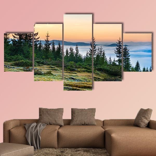 Nature With Clouds Ocean Canvas Wall Art-5 Star-Gallery Wrap-62" x 32"-Tiaracle