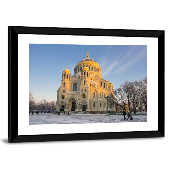 Naval Cathedral Russia Canvas Wall Art-3 Horizontal-Gallery Wrap-25" x 16"-Tiaracle