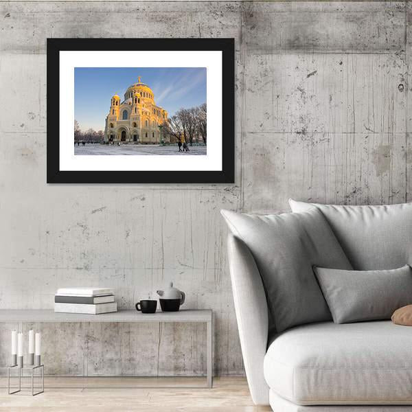Naval Cathedral Russia Canvas Wall Art-3 Horizontal-Gallery Wrap-25" x 16"-Tiaracle