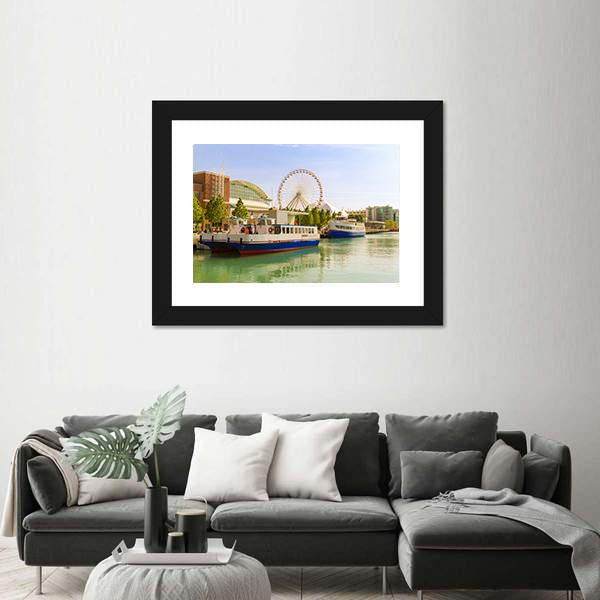 Navy Pier Chicago Canvas Wall Art-3 Horizontal-Gallery Wrap-25" x 16"-Tiaracle