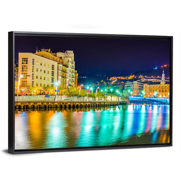 Nervion River Near Town Canvas Wall Art-3 Horizontal-Gallery Wrap-25" x 16"-Tiaracle