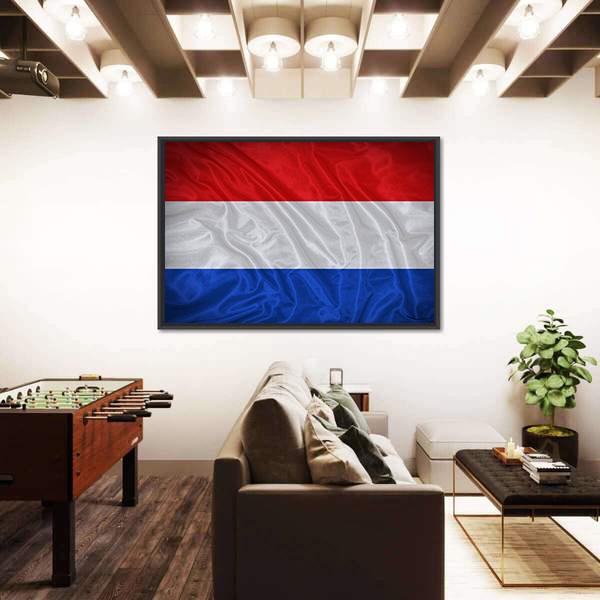 Netherlands Flag Panoramic Canvas Wall Art-1 Piece-36" x 12"-Tiaracle