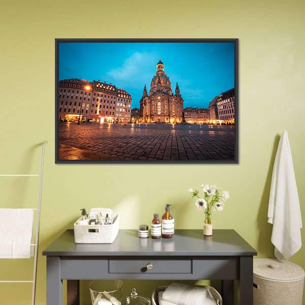 Neumarkt & Frauenkirche Canvas Wall Art-3 Horizontal-Gallery Wrap-25" x 16"-Tiaracle