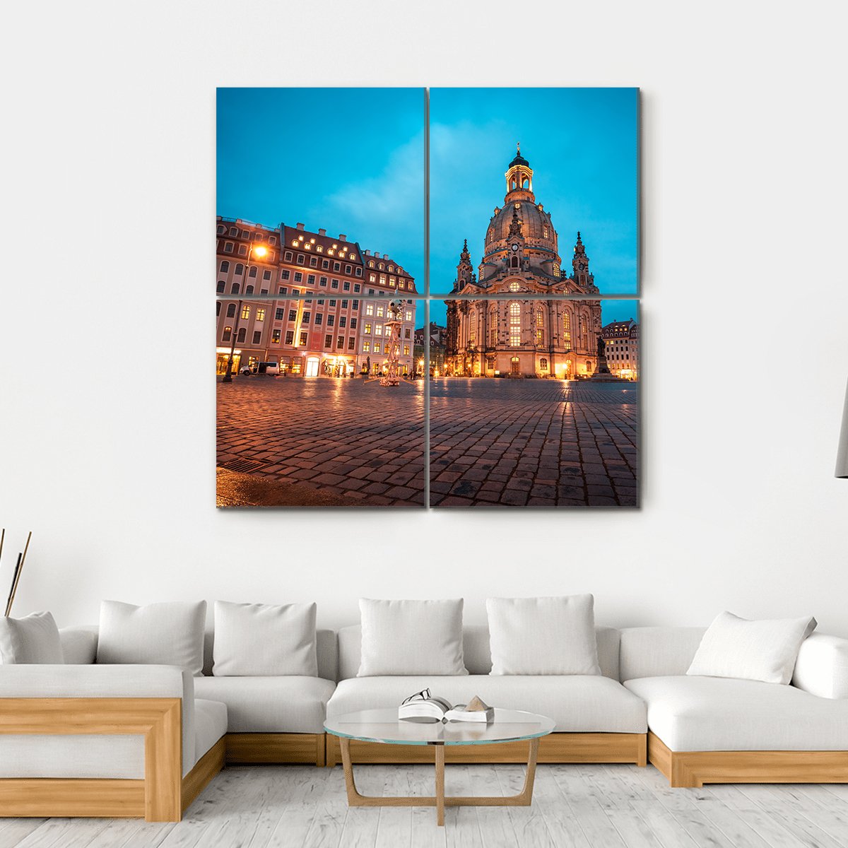 Neumarkt & Frauenkirche Canvas Wall Art-4 Square-Gallery Wrap-17" x 17"-Tiaracle