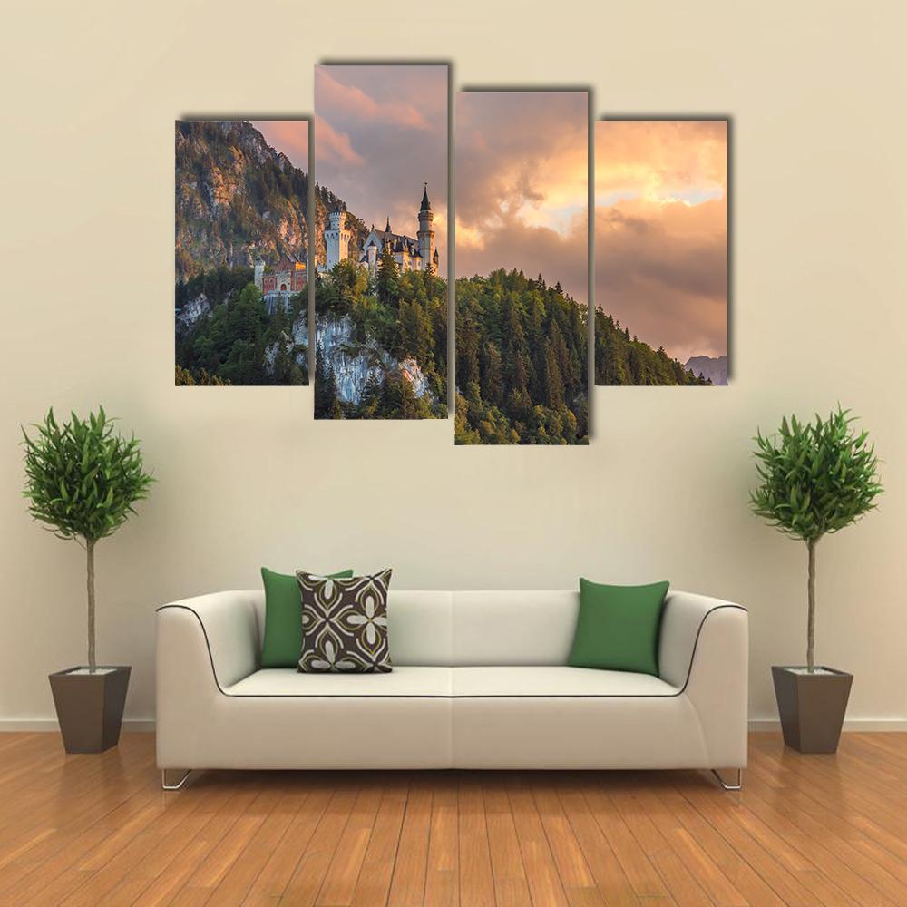 Neuschwanstein Castle Germany Canvas Wall Art-4 Pop-Gallery Wrap-50" x 32"-Tiaracle