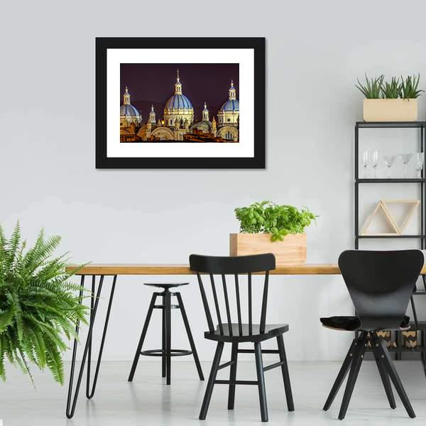 New Cathedral Of Cuenca Canvas Wall Art-5 Horizontal-Gallery Wrap-22" x 12"-Tiaracle