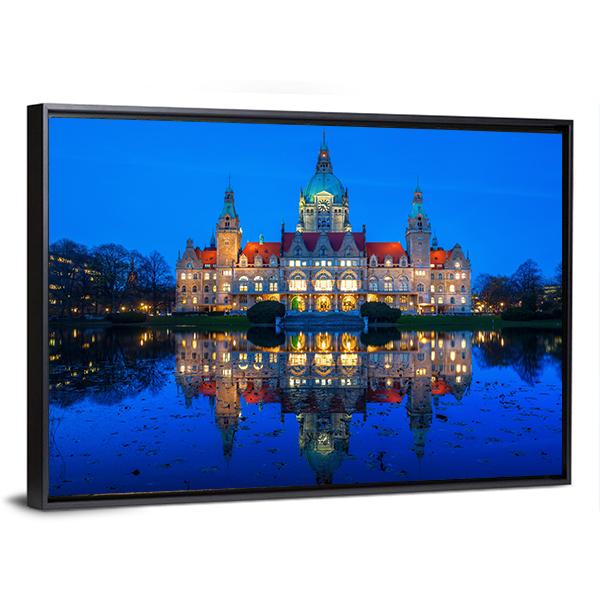 New City Hall In Hanover Canvas Wall Art-3 Horizontal-Gallery Wrap-25" x 16"-Tiaracle
