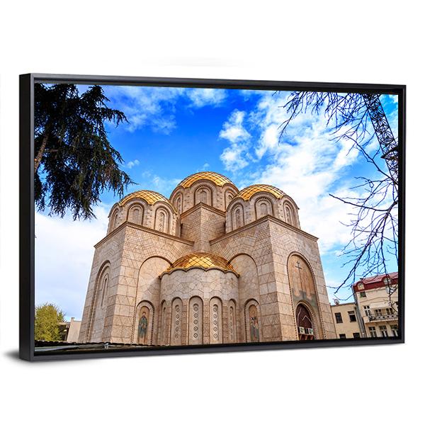New Orthodox Church In Skopje Canvas Wall Art-3 Horizontal-Gallery Wrap-25" x 16"-Tiaracle