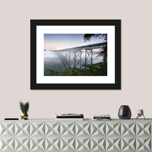 New River Gorge Bridge Canvas Wall Art-1 Piece-Framed Print-20" x 16"-Tiaracle