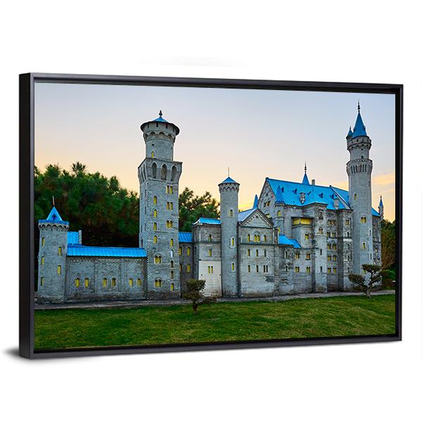 New Swan Stone Castle Canvas Wall Art-3 Horizontal-Gallery Wrap-25" x 16"-Tiaracle
