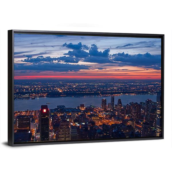 New York & New Jersey Canvas Wall Art-3 Horizontal-Gallery Wrap-25" x 16"-Tiaracle