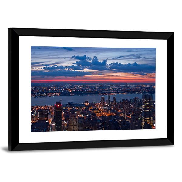 New York & New Jersey Canvas Wall Art-3 Horizontal-Gallery Wrap-25" x 16"-Tiaracle