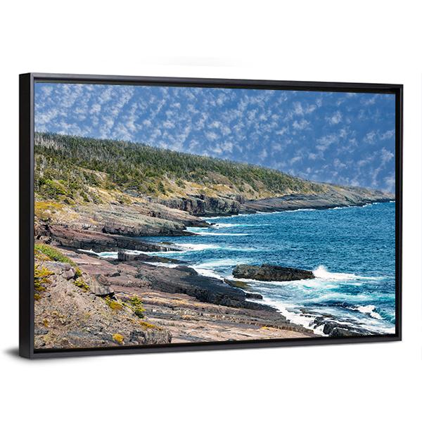 Newfoundland Sea Shore Canada Canvas Wall Art-3 Horizontal-Gallery Wrap-25" x 16"-Tiaracle