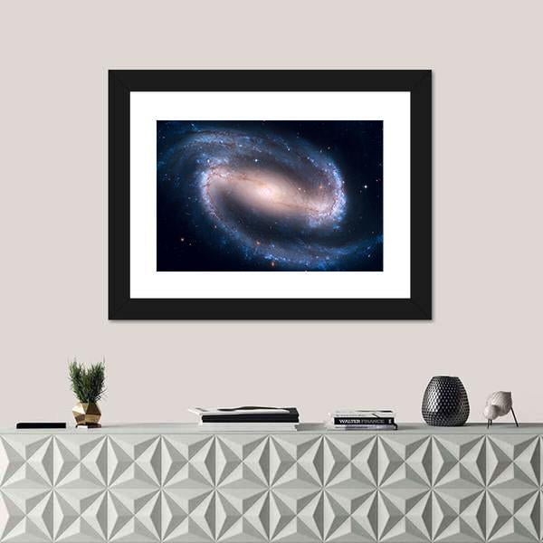 NGC 1300 Spiral Galaxy Canvas Wall Art-3 Horizontal-Gallery Wrap-25" x 16"-Tiaracle