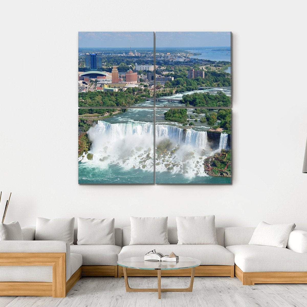 Niagara Falls Canvas Wall Art-4 Square-Gallery Wrap-17" x 17"-Tiaracle