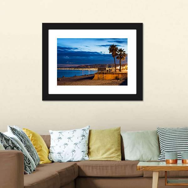 Nice City On French Riviera Canvas Wall Art-1 Piece-Framed Print-20" x 16"-Tiaracle