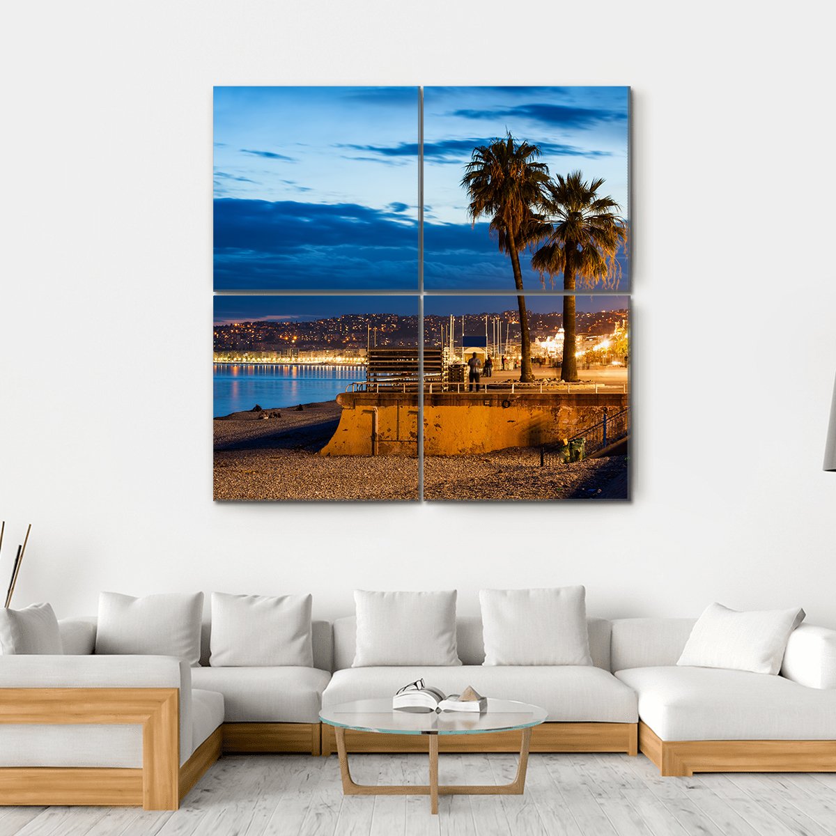 Nice City On French Riviera Canvas Wall Art-4 Square-Gallery Wrap-17" x 17"-Tiaracle