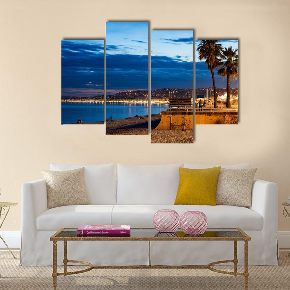 Nice City On French Riviera Canvas Wall Art-4 Pop-Gallery Wrap-50" x 32"-Tiaracle