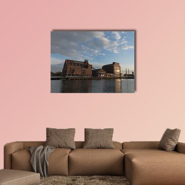 Inner Harbor Duisburg Canvas Wall Art-1 Piece-Gallery Wrap-48" x 32"-Tiaracle