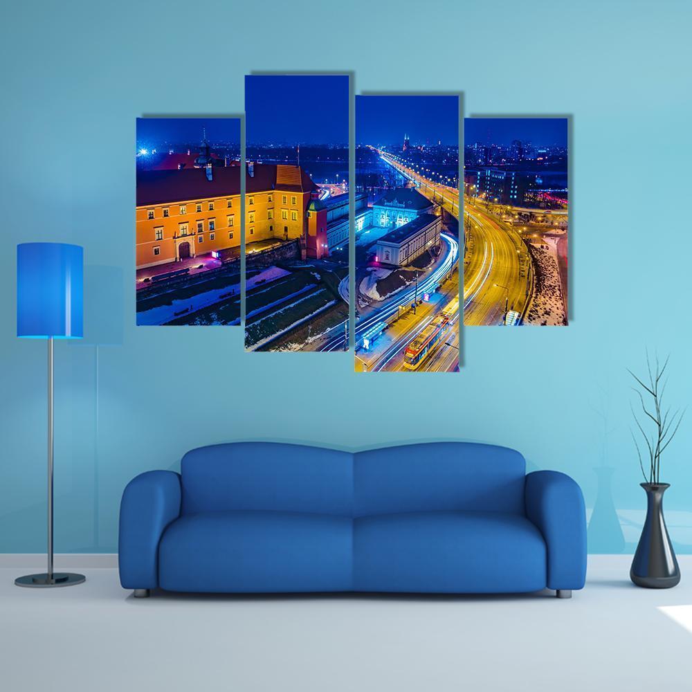 Royal Castle & Old Town Canvas Wall Art-4 Pop-Gallery Wrap-50" x 32"-Tiaracle