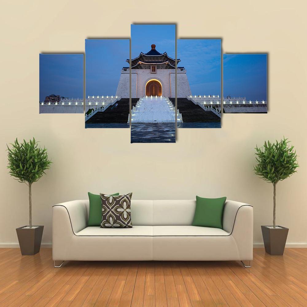 Chiang Kai-Shek Memorial Hall Taiwan Canvas Wall Art-5 Star-Gallery Wrap-62" x 32"-Tiaracle