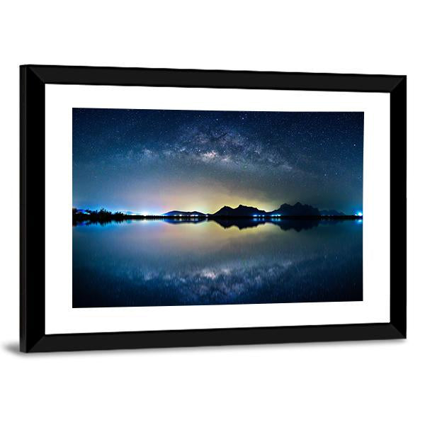 Night Sky With Stars Canvas Wall Art-3 Horizontal-Gallery Wrap-25" x 16"-Tiaracle