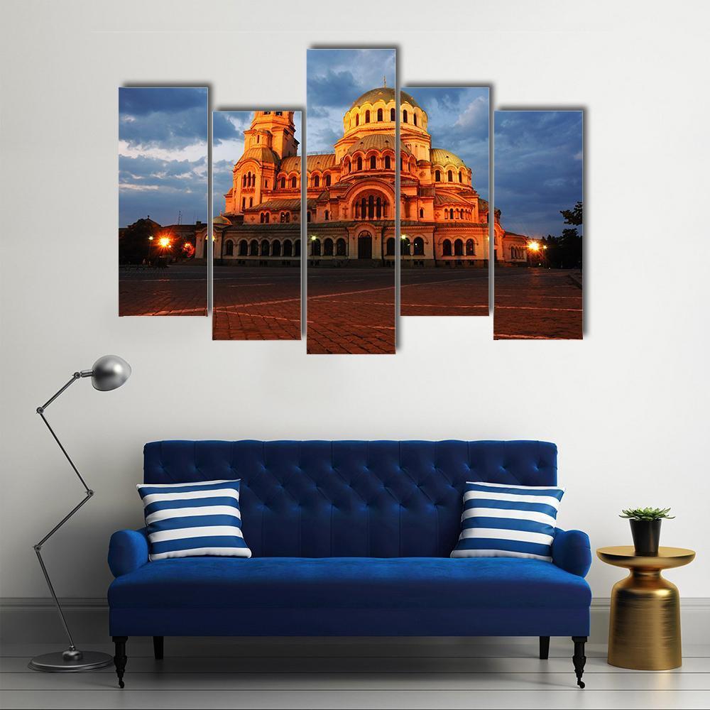 Alexander Nevsky Cathedral Canvas Wall Art-5 Pop-Gallery Wrap-47" x 32"-Tiaracle
